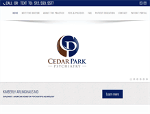 Tablet Screenshot of cedarparkpsychiatry.com